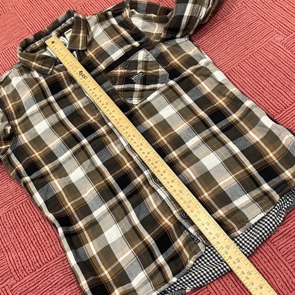 Diesel Brown White black Plaid cotton flannel long sleeve button up Shirt - Picture 8 of 16